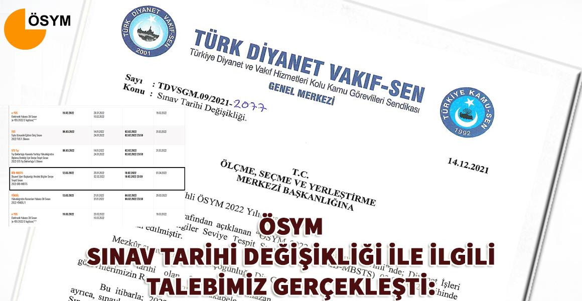 ÖSYM SINAV TARİHİ DEĞİŞİKLİĞİ TALEBİMİZ YERİNE GELDİ.