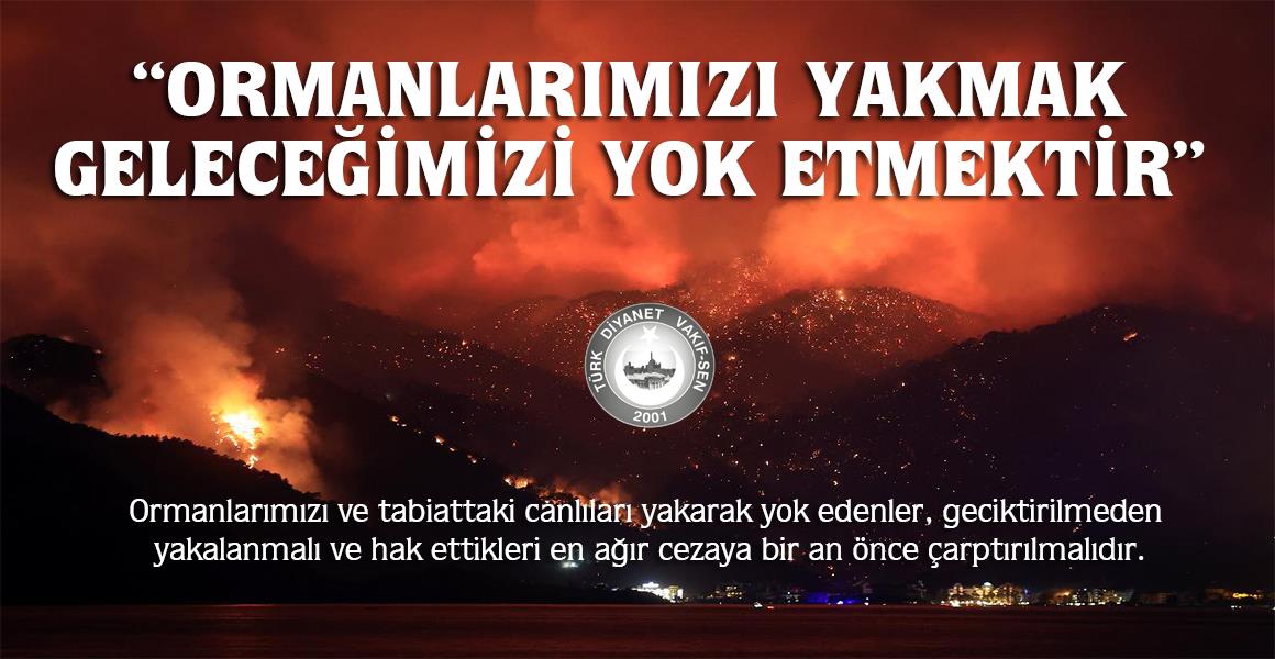 ORMANLARIMIZI YAKMAK GELECEĞİMİZİ YOK ETMEKTİR