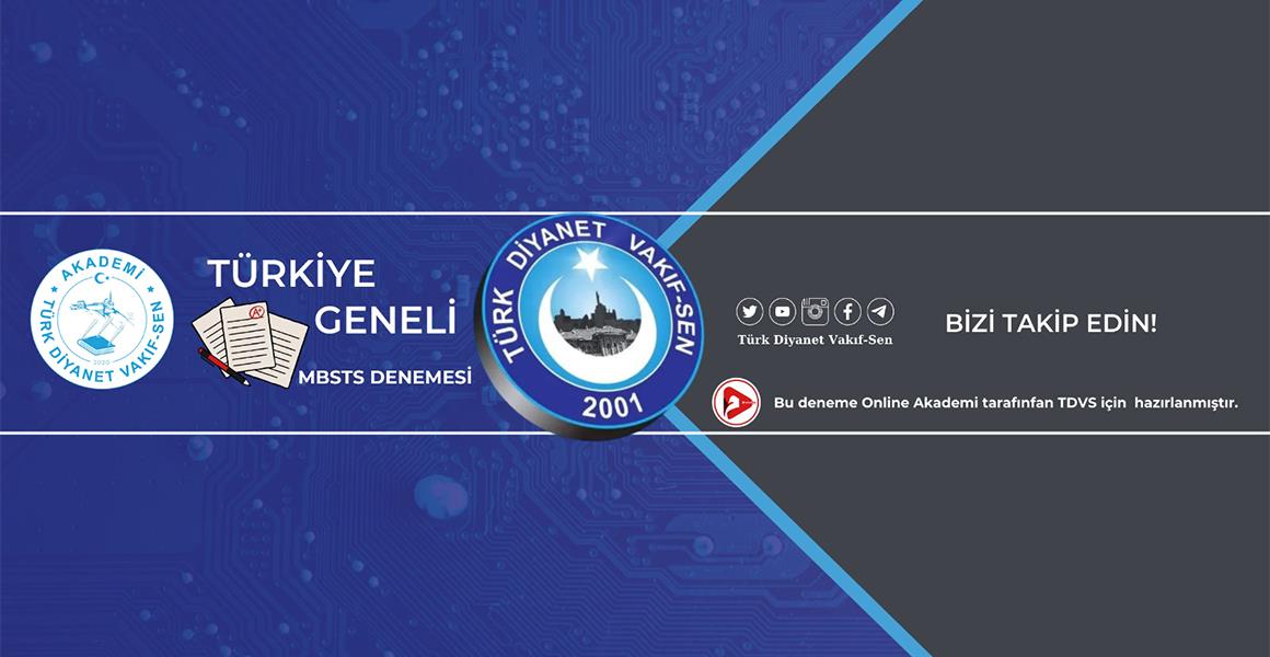 TÜRK DİYANET VAKIF-SEN ÜYELERİNE ÖZEL MBSTS DENEME SINAVI