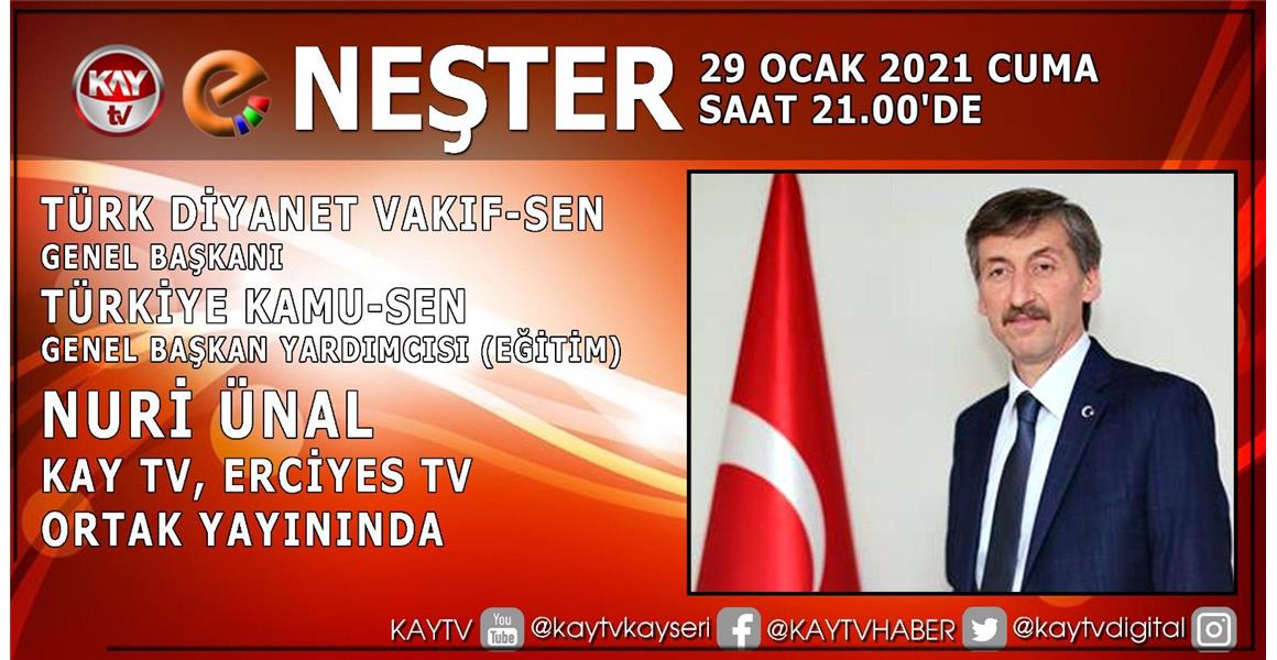 GENEL BAŞKANIMIZ KAY TV VE ERCİYES TV`NİN CANLI YAYIN KONUĞU OLUYOR.