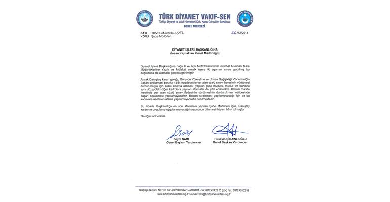 BELİRSİZLİĞİNİ KORUYAN ŞUBE MÜDÜRLERİNİN DURUMU DİYANETE SORULDU