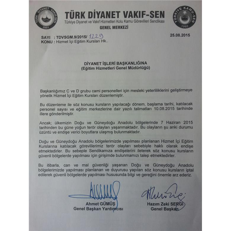 DOĞU VE GÜNEYDOĞU`DA YAPILMASI PLANLANAN HİZMET İÇİ EĞİTİM KURSLARI ENDİŞE DOĞURDU
