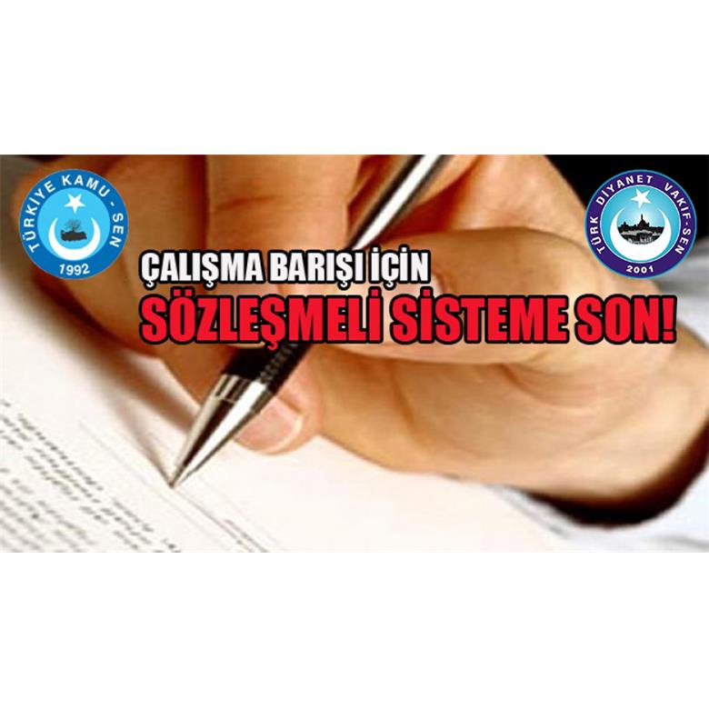 TÜM SÖZLEŞMELİLERİN, 4/B`LİLERİN, VEKİL İMAM-HATİP VE MÜEZZİN-KAYYIMLARIN KADROYA ALINMASI İÇİN DİLEKÇE KAMPANYASI BAŞLATIYORUZ.