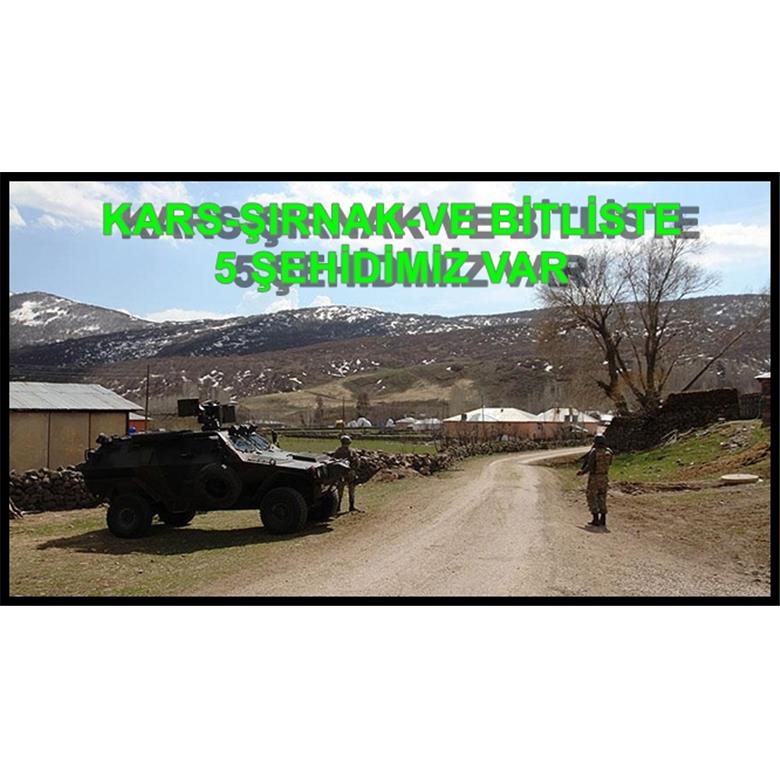KARS-ŞIRNAK VE BİTLİS`TE 5 ŞEHİDİMİZ VAR