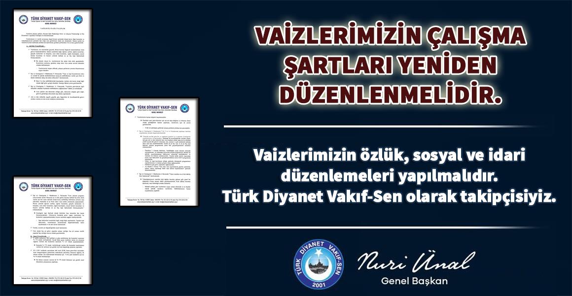 VAİZLERİMİZİN ÇALIŞMA ŞARTLARI YENİDEN DÜZENLENMELİDİR.