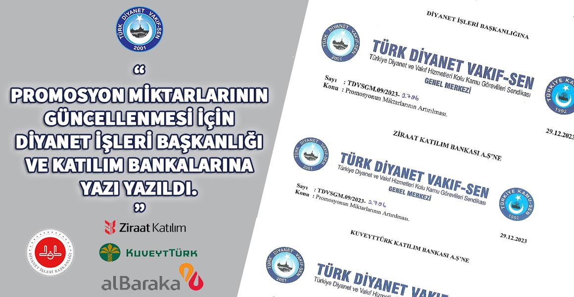 PROMOSYON MİKTARLARININ GÜNCELLENMESİ İÇİN YAZI YAZILDI.