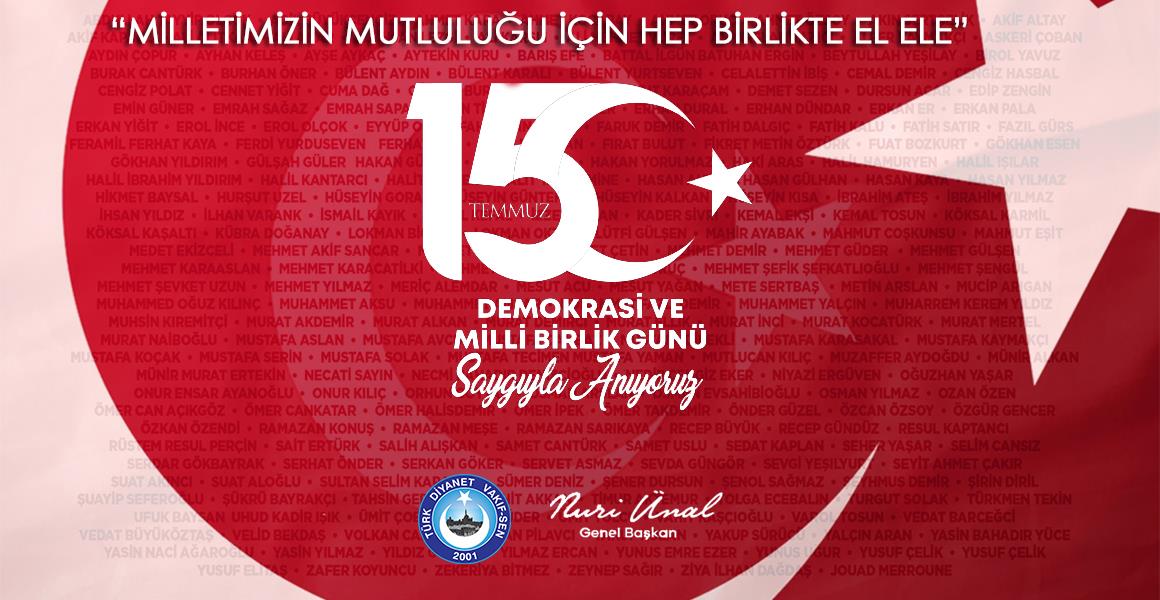 MİLLETİMİZİN MUTLULUĞU İÇİN HEP BİRLİKTE EL ELE