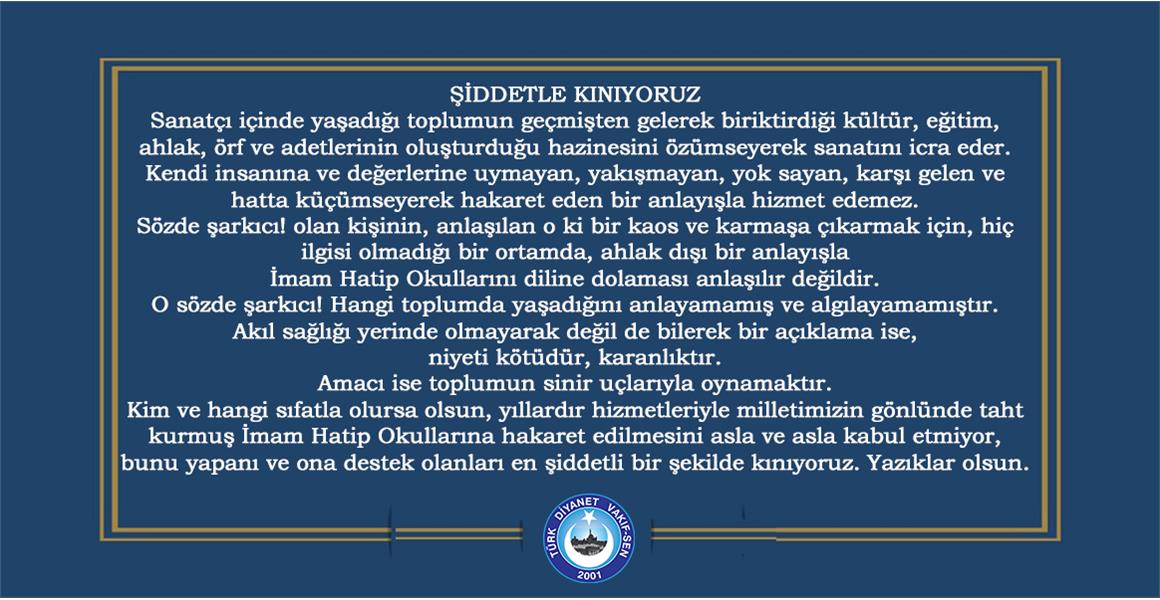 ŞİDDETLE KINIYORUZ