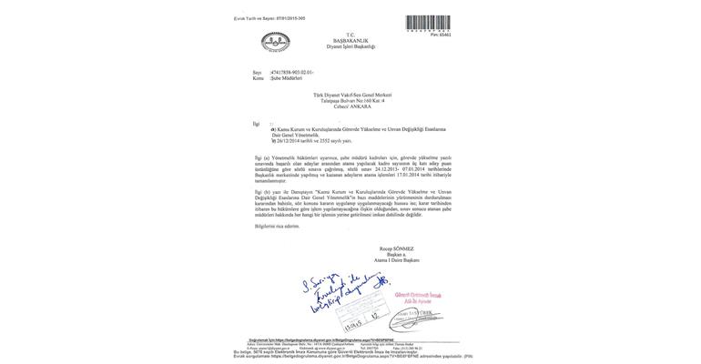 EN SON ATANAN ŞUBE MÜDÜRLERİNİN DURUMU AÇIĞA KAVUŞTU