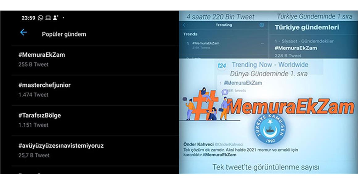 MEMURA EK ZAM DEDİK, DÜNYA VE TÜRKİYE`DE ZİRVEYE OTURDUK