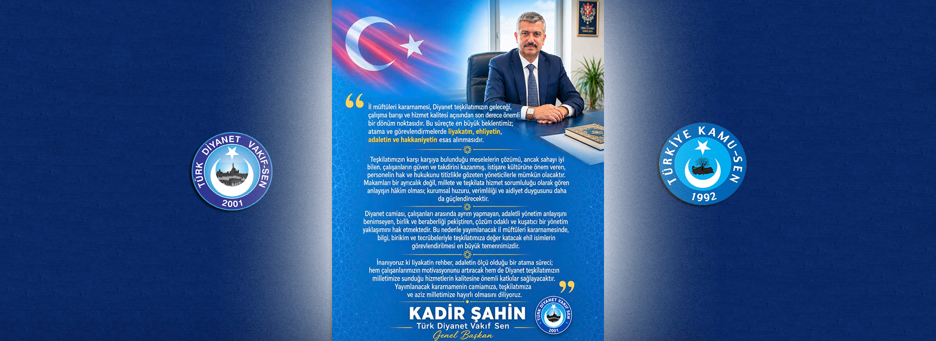 KARARNAMEDE BEKLENTİMİZ; ADALETLE GÜÇLENEN BİR TEŞKİLAT