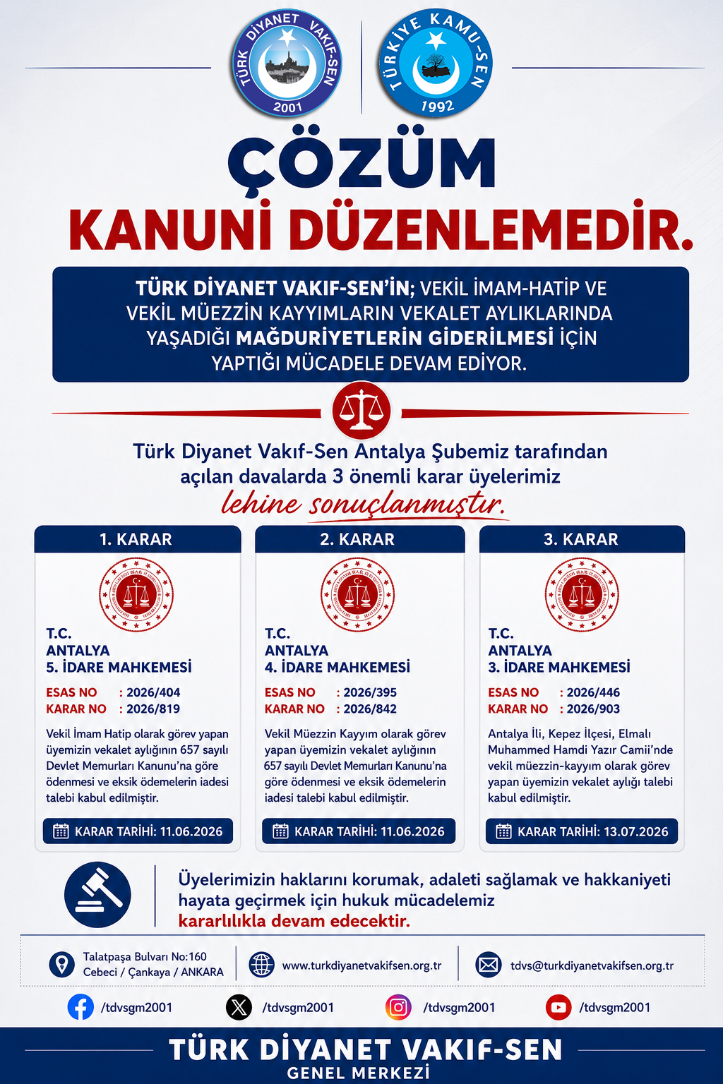 ÇÖZÜM KANUNİ DÜZENLEMEDİR.
