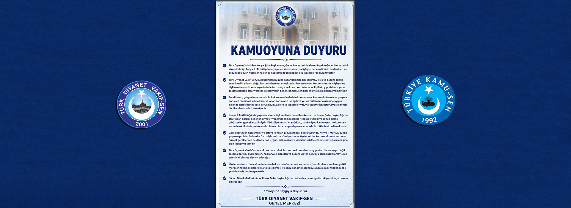 KAMUOYUNA DUYURU