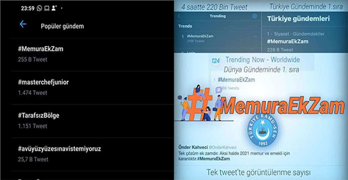 MEMURA EK ZAM DEDİK, DÜNYA VE TÜRKİYE`DE ZİRVEYE OTURDUK