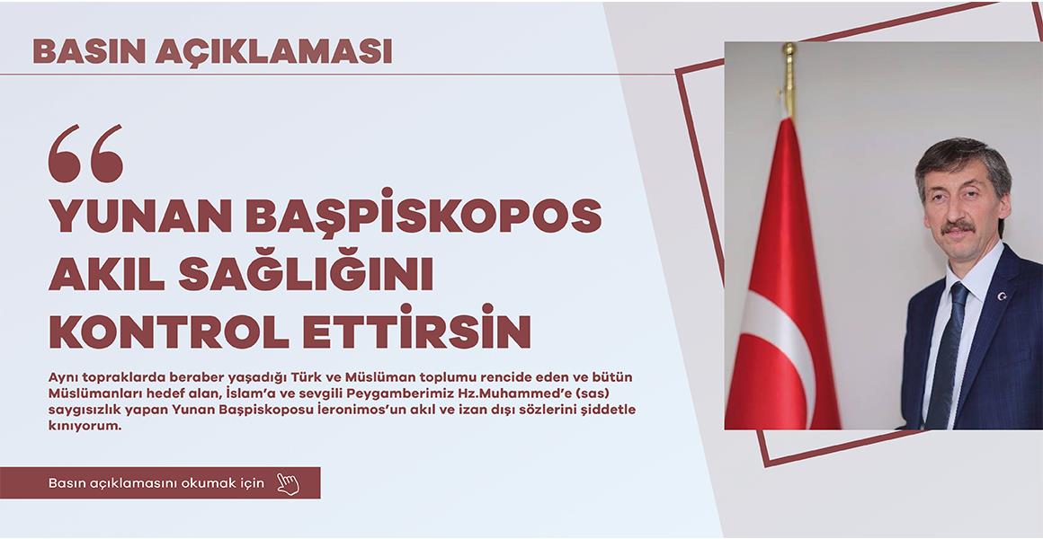 YUNAN BAŞPİSKOPOS AKIL SAĞLIĞINI KONTROL ETTİRSİN