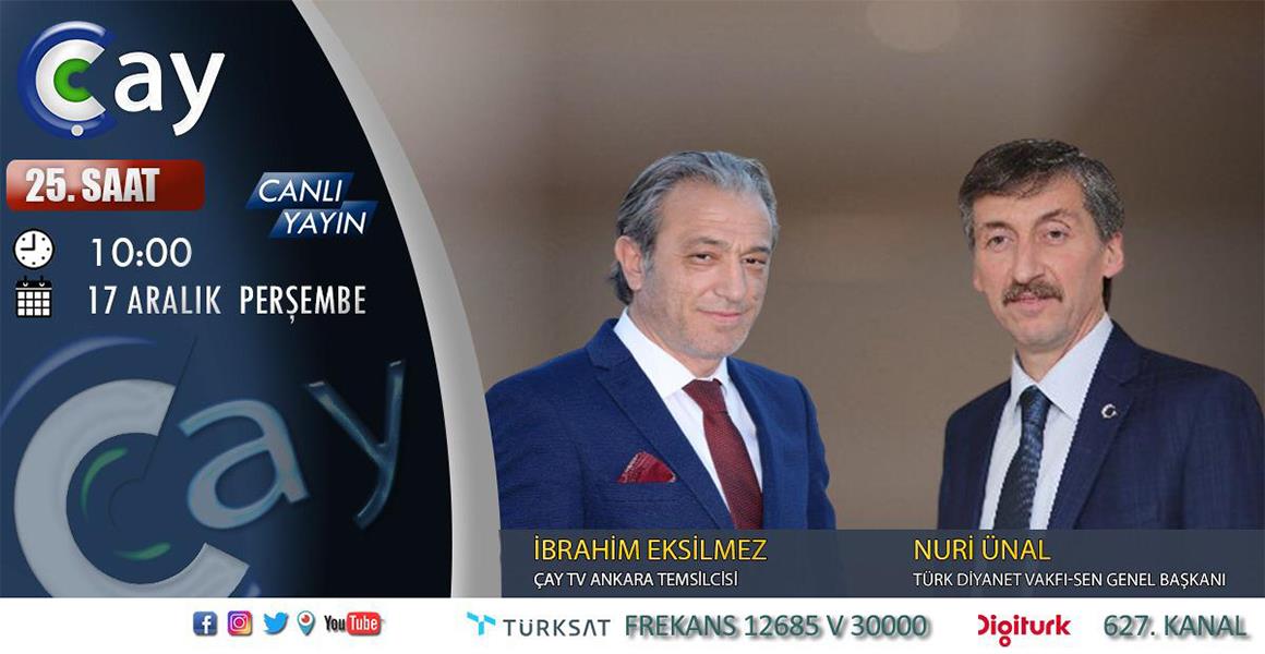 GENEL BAŞKANIMIZ ÇAY TV`NİN CANLI YAYIN KONUĞU OLUYOR.